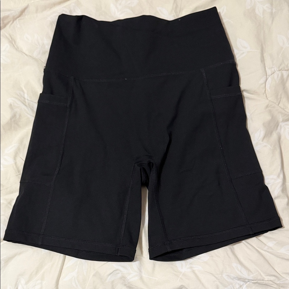 Aerie OFFLINE Goals Black Biker Short with Pockets